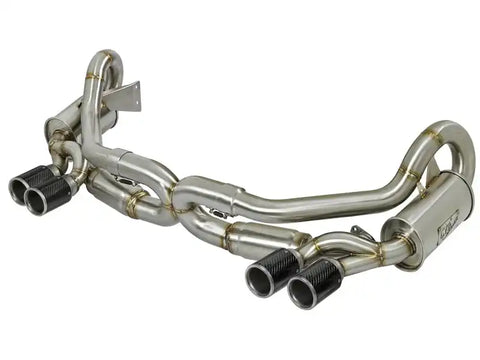 aFe 49-36406-C Power Elite SS-304 Carbon Tip Dual Cat Back Exhaust 13-14 Porsche 911 C2S (991) H6-3.8L