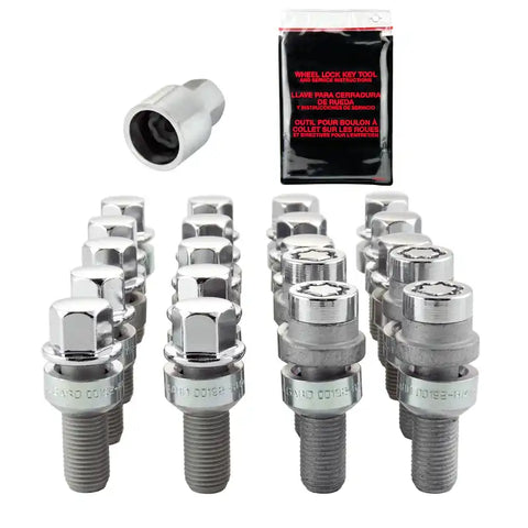McGard 5 Lug Hex Install Kit w/Locks (Radius Seat Bolt) M14X1.5 / 17mm 28.1mm Shank L - Chrome