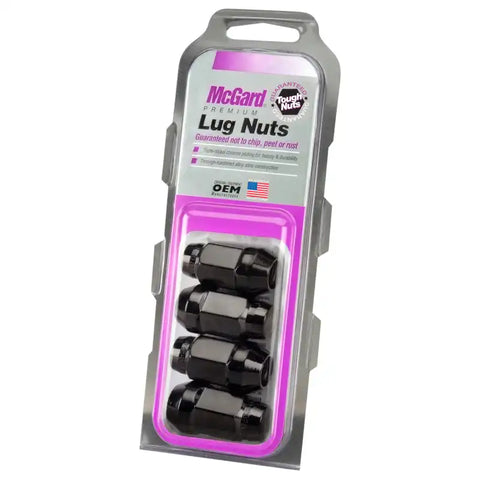 McGard Hex Lug Nut (Cone Seat Bulge Style) 1/2-20 / 3/4 1.45in. Length (4-pack) - Black