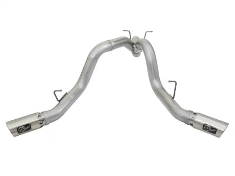 aFe 49-04086-P ATLAS 4in DPF-Back Alum Steel Exhaust System w/Dual Exit Polished Tip 2017 GM Duramax 6.6L (td)