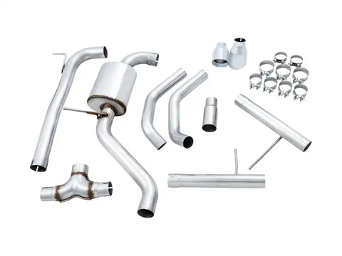 AWE Tuning 18-19 Volkswagen Jetta GLI Mk7 Track Exhaust - Chrome Silver Tips (Fits High-Flow DP)