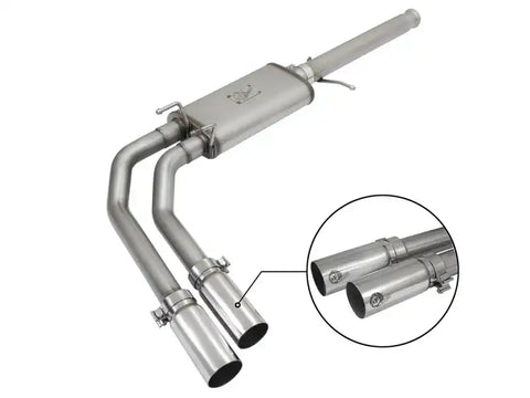 aFe 49-44062-P Rebel Series CB 3in Middle Side Exit SS Exht w/Polish Tips 09-16 Chevy Silverado/GMC Sierra 1500