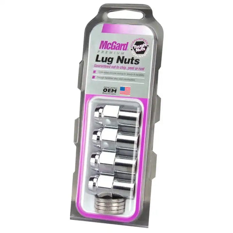 McGard Hex Lug Nut (Reg. Shank - .746in.) 1/2-20 / 13/16 1.65in. Length (4-Pack) Chrome