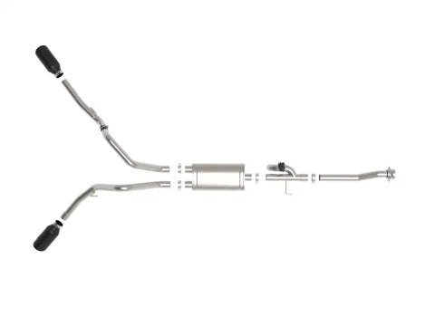 aFe 49-33129-B Gemini XV 3in 304 SS Cat-Back Exhaust 2021 Ford F-150 V6 2.7L/3.5L (tt)/V8 5.0L w/ CO Black Tips