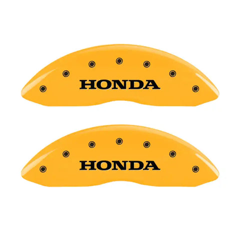 MGP 4 Caliper Covers Engraved Front & Rear Honda Yellow Finish Black Char 2009 Honda Ridgeline