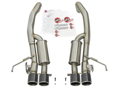 aFe 49-34056-C MACHForce XP 3in -2 1/2in Axle Back SS Exhaust w/Carbon Fiber Tips 14-17 Chevy Corvette V8 6.2L