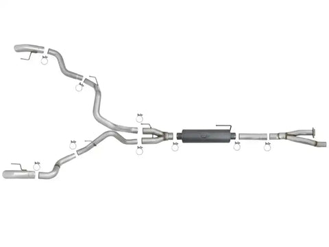 aFe 49-33095-P MACH Force-XP Cat-Back Exhaust w/ Dual Hi-Tuck Pol Tips 17-18 Ford F-150 Raptor V6-3.5L