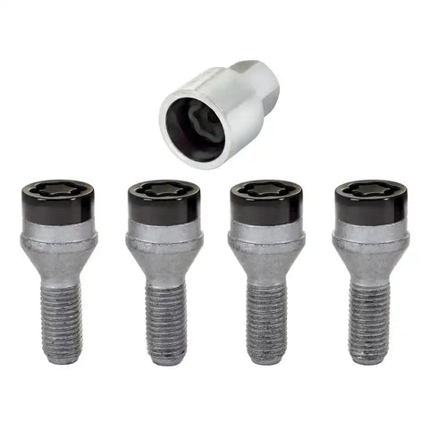 McGard Wheel Lock Bolt Set - 4pk. (Cone Seat) M12X1.5 / 17mm Hex 25.5mm Shank Length Black