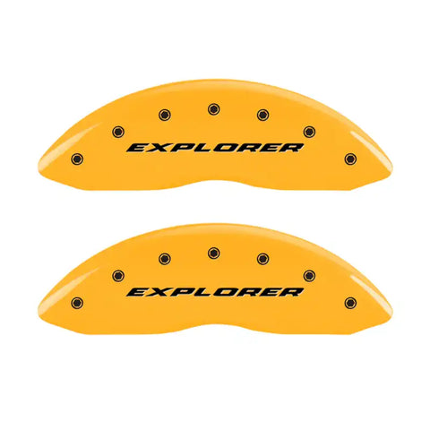 MGP 4 Caliper Covers Engraved Front & Rear Explorer Yellow finish black ch