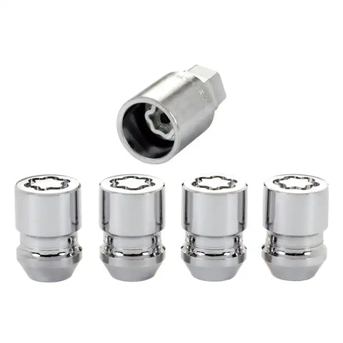 McGard Wheel Lock Nut Set - 4pk. (Cone Seat) M12X1.5 / 19mm & 21mm Dual Hex 1.28in. L Chrome