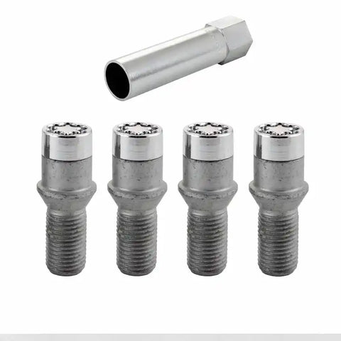 McGard Wheel Lock Bolt Set - 4pk. (Tuner / Cone Seat) M14X1.5 17mm Hex 28.6mm Shank L. Chrome