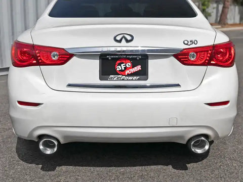 aFe 49-36132NM-P Takeda 2.5in 304 SS Cat-Back Exhaust System w/ Polished Tips 16-18 Infiniti Q50 V6-3.0L (tt)