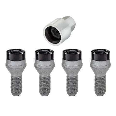 McGard Wheel Lock Bolt Set - 4pk. (Cone Seat) M12X1.25 / 17mm Hex 22.0mm Shank Length Black