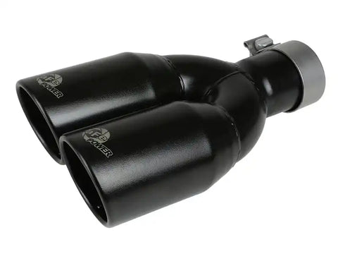 aFe 49T25374-B12 MACH Force-Xp 409 Stainless Steel Clamp-on Exhaust Tip 2.5in Inlet 3.5in Outlet - Black