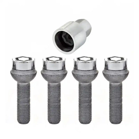 McGard Wheel Lock Bolt Set - 4pk. (Radius Seat) M12X1.5 / 17mm Hex 39.9mm Shank Length Chrome
