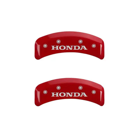 MGP 4 Caliper Covers Engraved Front & Rear Honda Red finish silver ch
