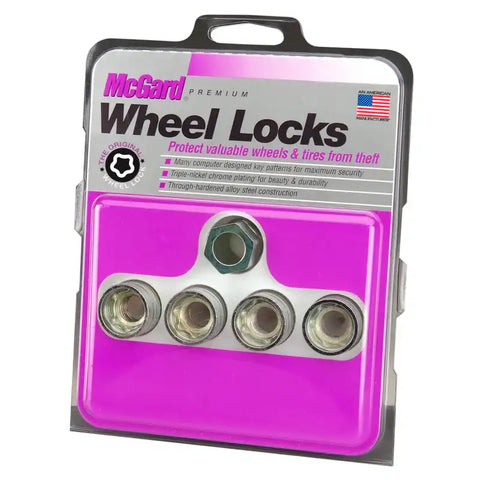 McGard Wheel Lock Nut Set - 4pk. (Under Hub Cap / Cone Seat) 9/16-18 7/8 Hex 1.015in. L
