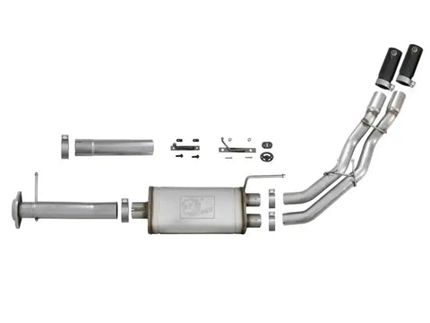 aFe 49-43078-B Rebel Series Exht 3in SS Middle Side Exit CB w/ Black Tips 11-14 Ford F150 Ecoboost V6 3.5L (tt)