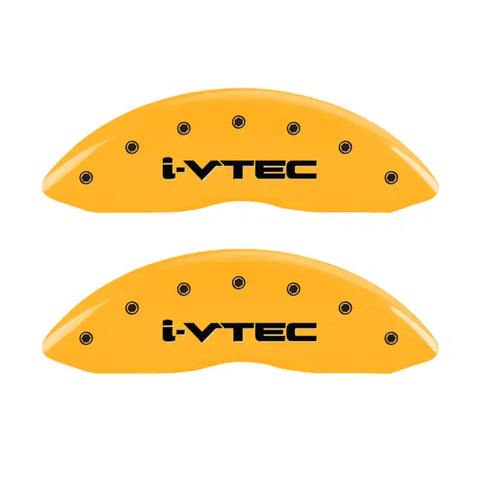 MGP 4 Caliper Covers Engraved Front & Rear i-Vtec Yellow finish black ch