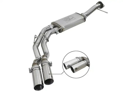 aFe 49-43078-P Rebel Series 3in. to 2.5in. 409 SS C/B Exhaust 11-14 Ford F-150 V6-3.5L (tt) - Polished Tip