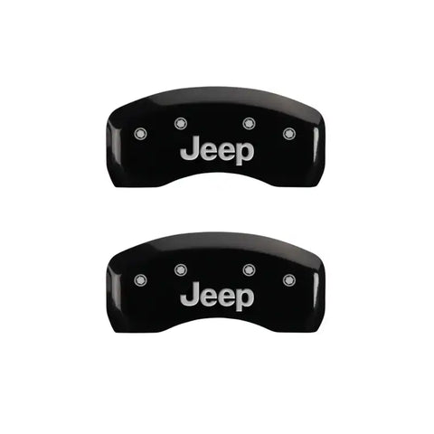 MGP 4 Caliper Covers Engraved Front & Rear JEEP Black finish silver ch