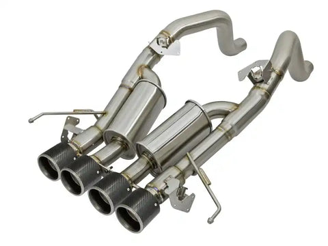 aFe 49-34056-C MACHForce XP 3in -2 1/2in Axle Back SS Exhaust w/Carbon Fiber Tips 14-17 Chevy Corvette V8 6.2L