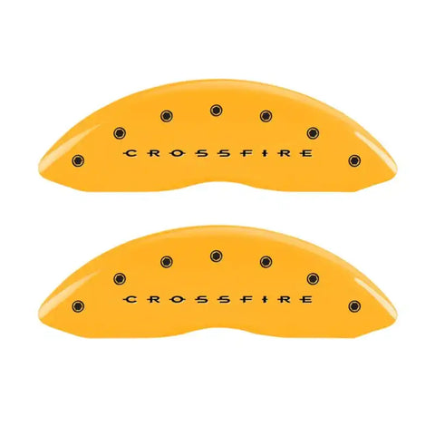 MGP 4 Caliper Covers Engraved F & R Crossfire Yellow Finish Black Char 2005 Chrysler Crossfire
