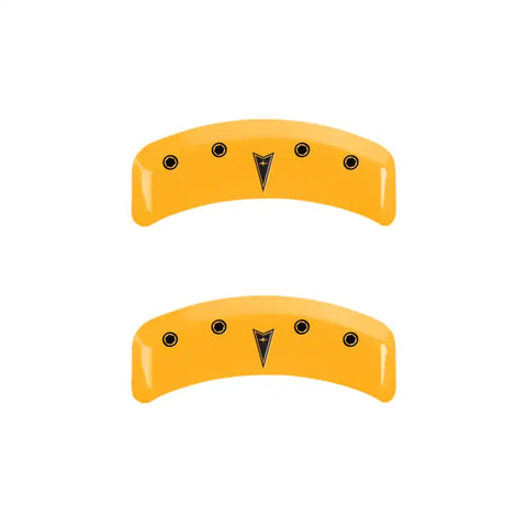 MGP 4 Caliper Covers Engraved Front Pontiac Rear Arrow Yellow Finish Blk Char 1997 Pontiac Firebird