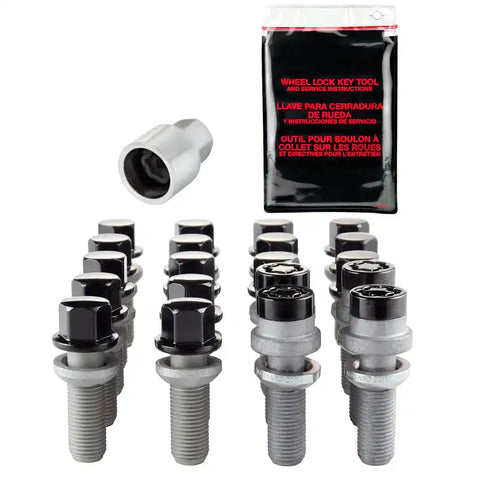 McGard 5 Lug Hex Install Kit w/Locks (Radius Seat Bolt) M14X1.5 / 17mm 35.4mm Shank L. - Black