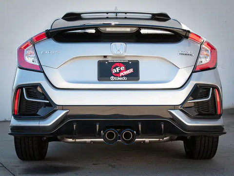 aFe 49-36624-L Takeda 3in 304 SS Cat-Back Exhaust System w/Blue Flame Tips 17-20 Honda Civic Sport L4-1.5L (t)