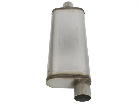 aFe 49M00017 MACHForce XP SS Muffler 3in Center Inlet / Offset Outlet 22in L x 9in W x4in H Body