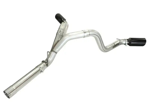 aFe 49-44043-B MachForce XP Exhaust 4inch DP-Back All SS 2011-14 GM Diesel Trucks V8-6.6L LML Black Tips