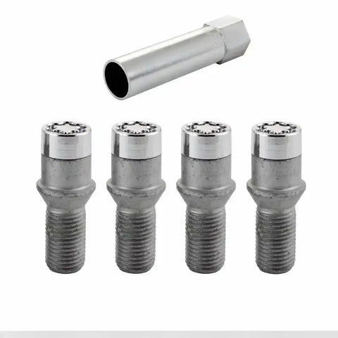 McGard Wheel Lock Bolt Set - 4pk. (Tuner / Cone Seat) M14X1.5 17mm Hex 24.0mm Shank L. Chrome