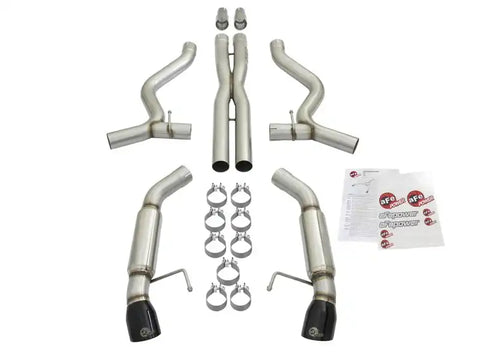 aFe 49-33088-B MACHForce XP 3in 304 SS Sport Tone Cat-Back w/ Black Tips 15-17 Ford Mustang V6-3.7L/V8-5.0L
