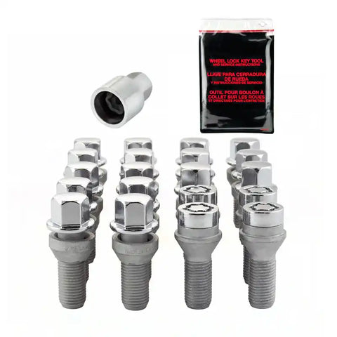 McGard 5 Lug Hex Install Kit w/Locks (Cone Seat Bolt) M14X1.5 / 17mm 30.5mm Shank L. - Chrome