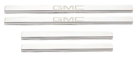 Putco 95183GM-2 - Cargo Door Sill Protector Set Stainless Steel 4 pc. w/GMC Logo