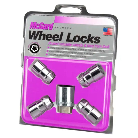 McGard Wheel Lock Nut Set - 4pk. (Cone Seat) 1/2-20 RH-LH / 13/16 Hex 1.46in. Length Chrome