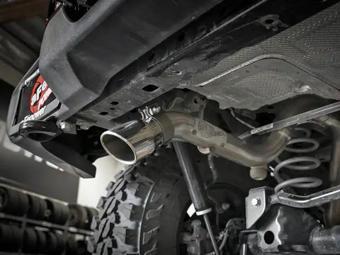 aFe 49-48075-P MACH Force-Xp 2.5in 409SS Axle-Back Hi-Tuck Exh Sys w/ Pol Tip 18-20 Jeep Wrangler (JL) V6 3.6L
