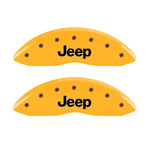 MGP Front set 2 Caliper Covers Engraved Front JEEP Yellow finish black ch