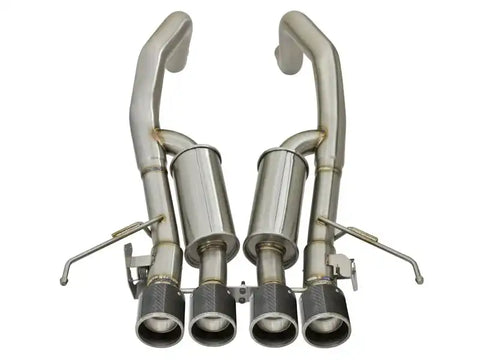 aFe 49-34056-C MACHForce XP 3in -2 1/2in Axle Back SS Exhaust w/Carbon Fiber Tips 14-17 Chevy Corvette V8 6.2L