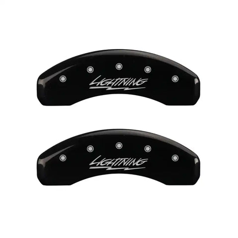 MGP 4 Caliper Covers Engraved Front & Rear Lightning Black finish silver ch