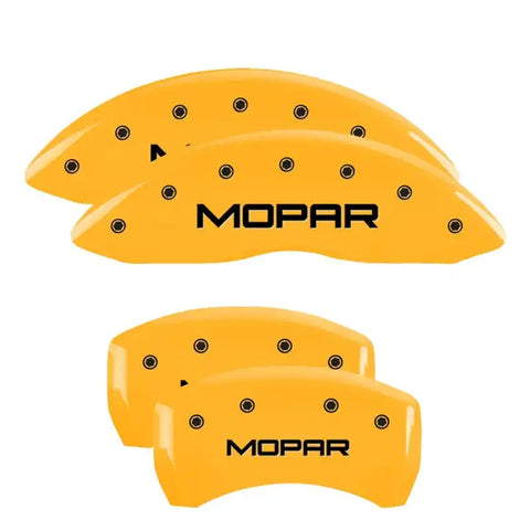 MGP Front set 2 Caliper Covers Engraved Front MGP Yellow finish black ch