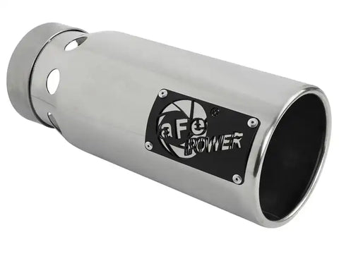 aFe 49T40501-P122 SATURN 4S 4in SS Intercooled Exhaust Tip - Polished In x 5in Out 12in L Bolt-On