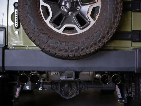 aFe 49-38086-B Vulcan Series 2.5in 304 SS Axle-Back Exhaust Black 07-18 Jeep Wrangler (JK) V6-3.6/3.8L