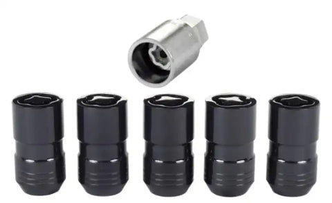 McGard Wheel Lock Nut Set - 5pk. (Cone Seat) M14X1.5 / 22mm Hex 1.639in OAL Black