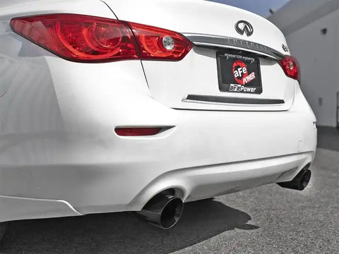 aFe 49-36130NM-B Takeda 2.5in 304 SS Axle-Back Exhaust w/ Black Tips 16-18 Infiniti Q50 V6-3.0L (tt)