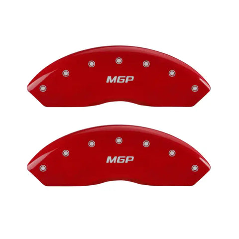 MGP 4 Caliper Covers Engraved Front & Rear MGP Red finish silver ch