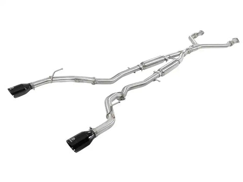 aFe 49-36134NM-B POWER Takeda 2.5in 304 SS CB Exhaust w/ Black Tips 17-19 Infiniti Q60 V6-3.0L (tt)