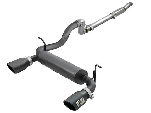 aFe 49-48096-B Rebel Series 409 Stainless Steel Cat-Back Exhaust 18-21 Jeep Wrangler JL 2.0L (t) - Black Tip
