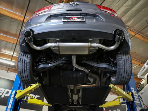 aFe 49-47016-C Takeda 2.5in 409 SS Axle-Back Exhaust System Carbon Fiber 18-20 Hyundai Elantra GT L4-1.6L(t)